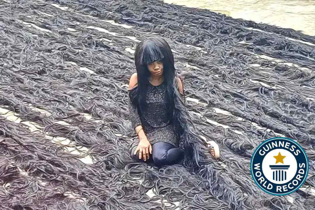 Nigerian Helen Williams Holds Record For Longest Handmade Wig