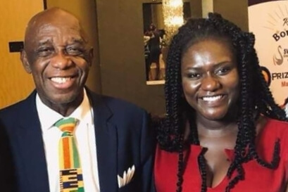 Dr. Mensah (left) pictured with Dentaa of GUBA Awards
