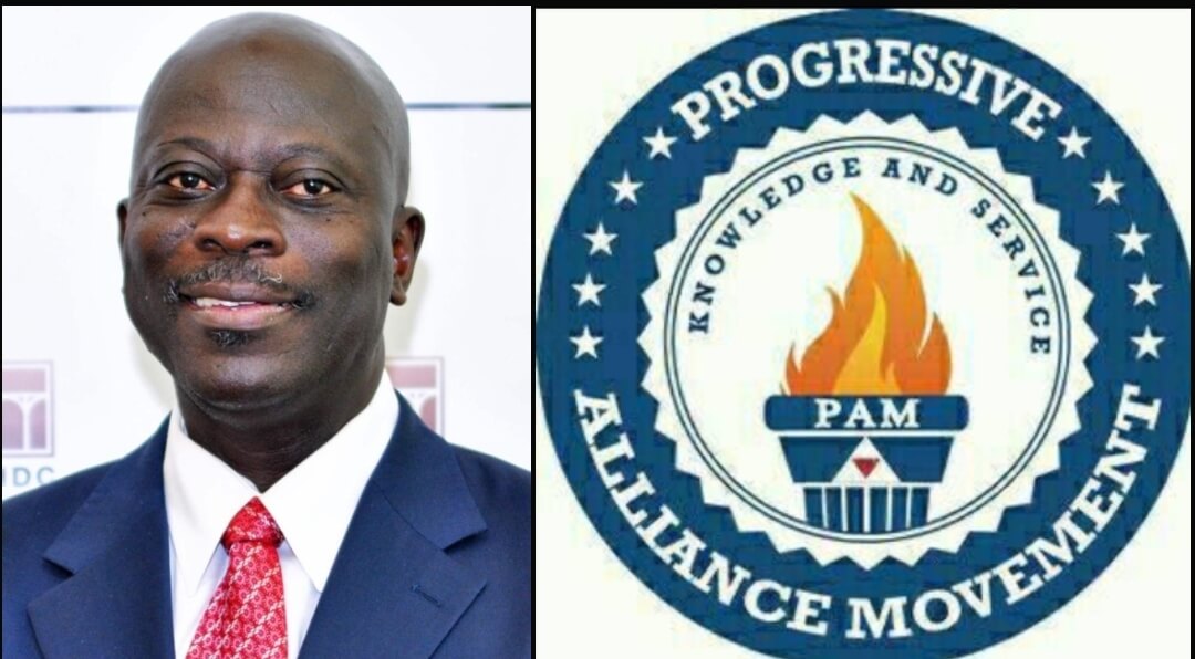 Dr. Kofi A. Boateng pictured next to PAM emblem